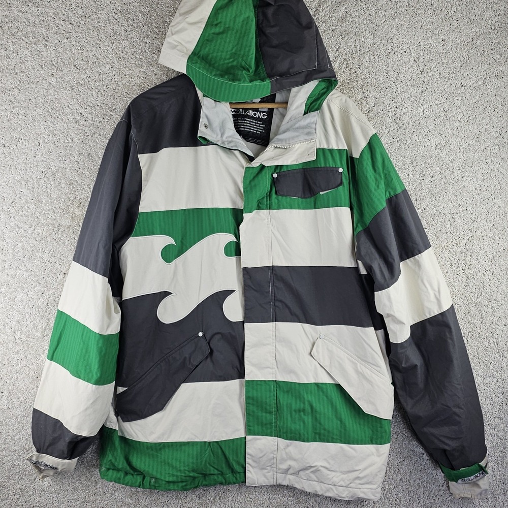 Billabong Caltyr Snowboard Ski Jacket Sz 2XL Waves Patchwork Streetware 2000s